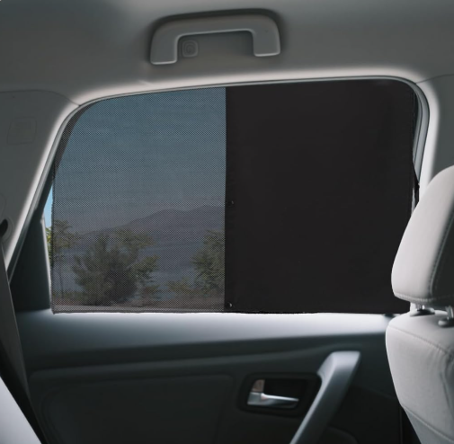 Heat-Resistant Black Mesh Window Shades for Cars 2 Pack