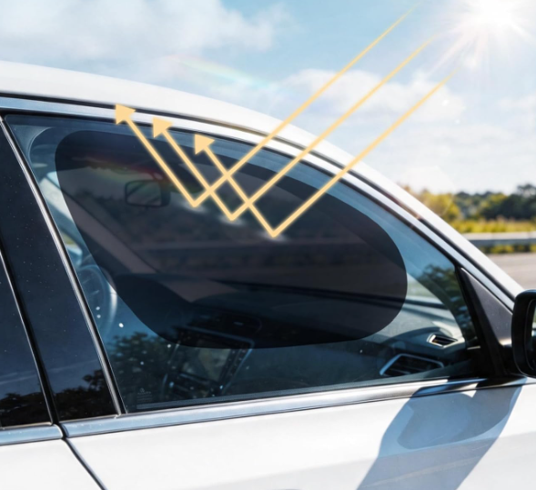 Magnetic Mesh Window Covers for Vehicle Side Windows 2 Pack - Image 2
