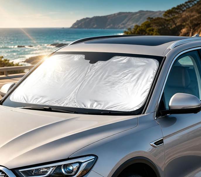 Leopard Pattern Folding Windshield Sun Protector